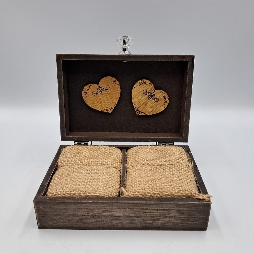 Rustic Wooden Ring Box Wedding Keepsake